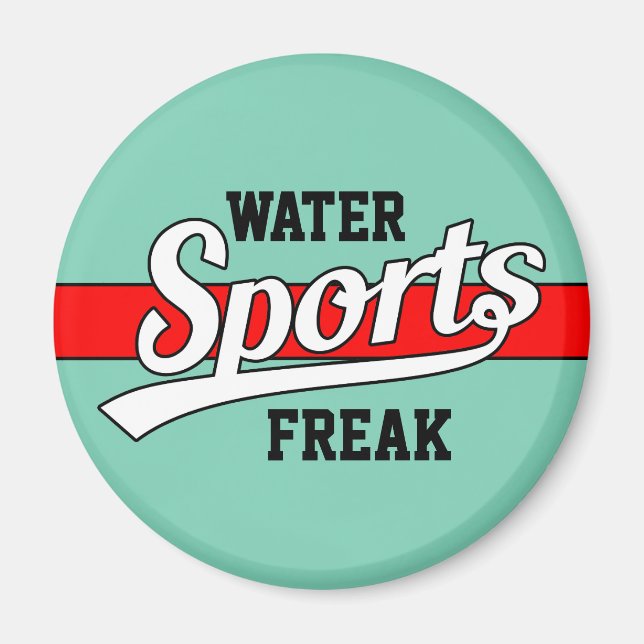 Íman Design de texto: ESPORTE branco + seu próprio text (Frente)