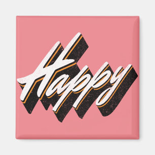 Íman Design de texto Feliz