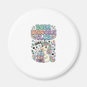 Íman Design de Tipografia Kawaii Clube Unicórnio Boba U