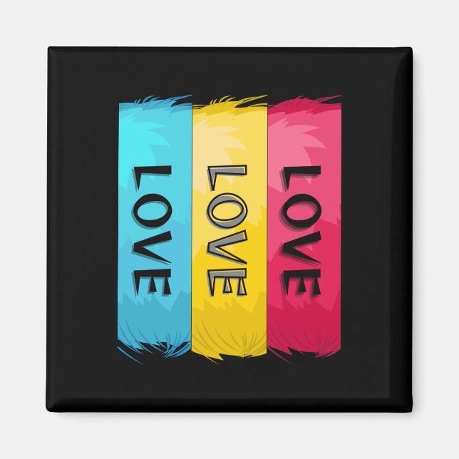 Íman Design de três vezes com amor (Frente)