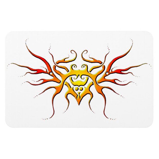 Íman Design de Tribal do Coração Alado - vermelho (Horizontal)