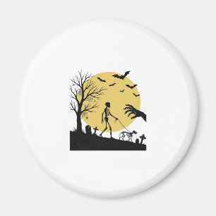 Íman Design de Vetor de Cão de Esqueleto de Halloween V