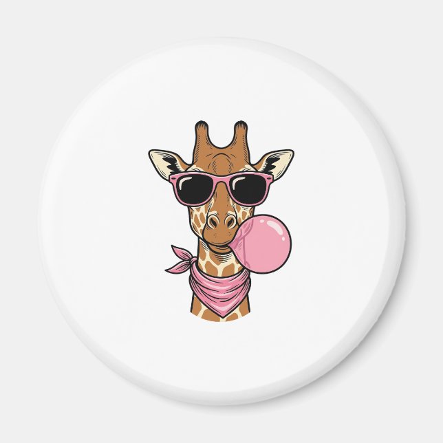 Íman Design de Vetor de Chiclete de Girafa com Gravação (Frente)