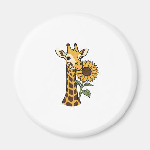 Íman Design de Vetor de Girassol de Girafa Vintage_1