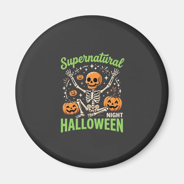 Íman Design de Vetor de Halloween de Esqueleto Supernat (Frente)