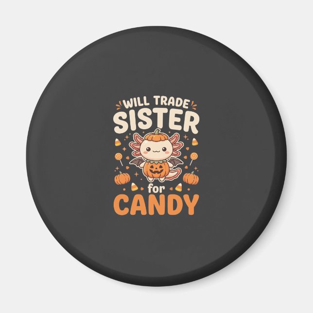 Íman Design de vetor de troca de doces de Halloween Axo (Frente)