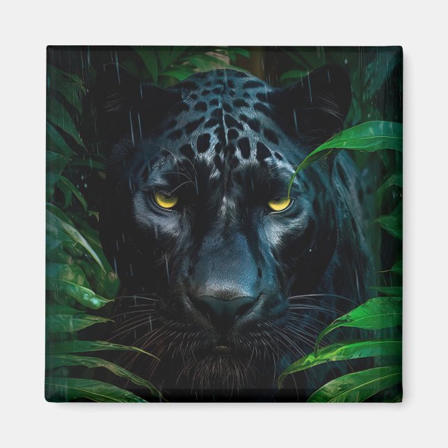 Íman Design de Vida Selvagem da Selva da Pantera Negra  (Frente)