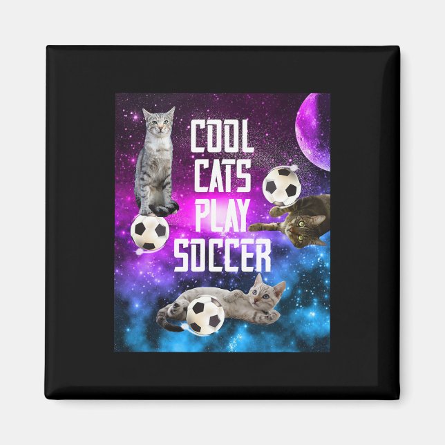Íman Design Divertido de Futebol com Frases sobre Gatos (Frente)