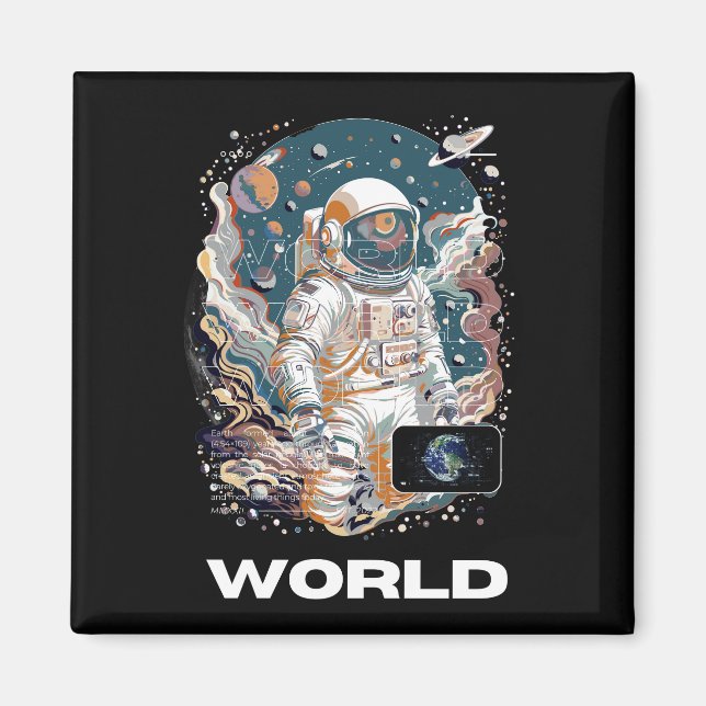 Íman Design do Astronauta Mundial (Frente)