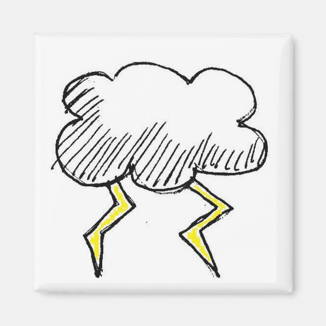 Íman Design do Cartoon Storm Cloud Rainy Day (Frente)