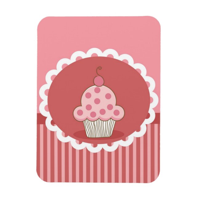 Íman Design do Cupcake rosa (Vertical)