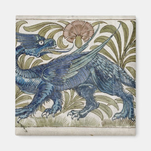 Íman Design do "dragão" para um azulejo (w/c no papel)