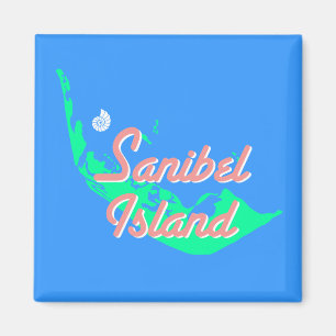 Íman Design do esboço do mapa da ilha de Sanibel