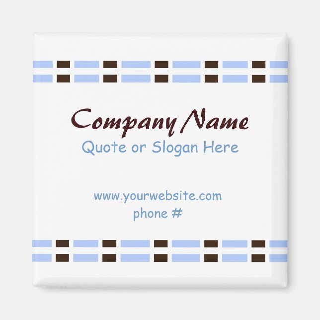 Íman Design do Escritório de Link Azul e Chocolate (Frente)