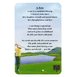 Íman Design do golfe - ímã do poema do filho