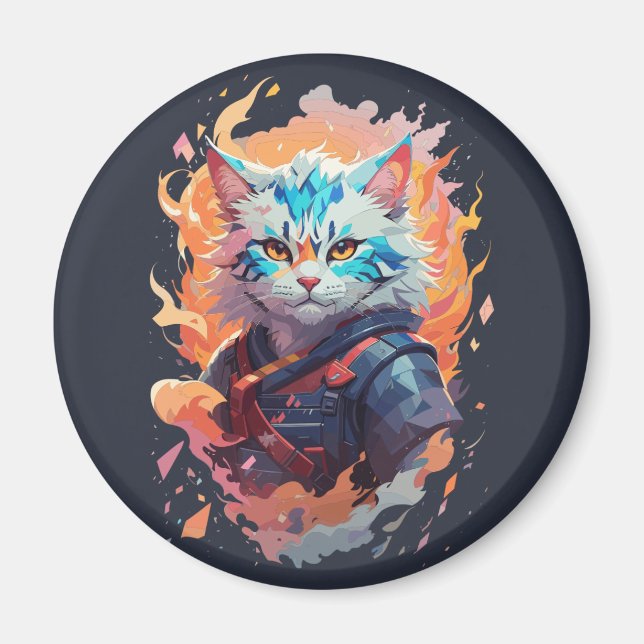 Íman Design do Guerreiro Gato Ninja (Frente)