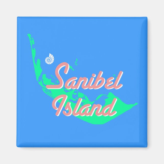 Íman Design do mapa da ilha Sanibel (Frente)