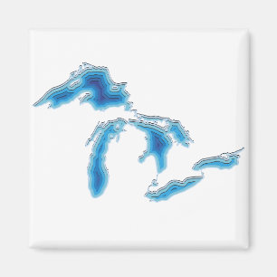 Íman Design do mapa dos grandes lagos