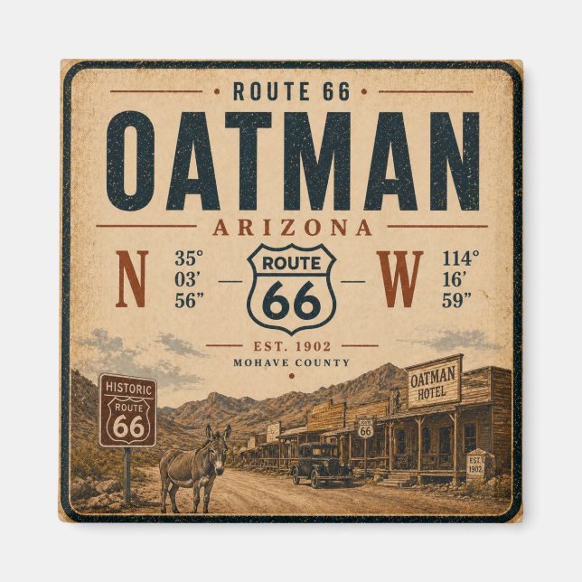 Íman Design do Marco Histórico de Oatman Arizona (Frente)