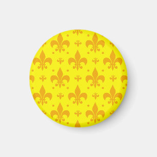 Íman Design do padrão Fleur-de-lis amarelo
