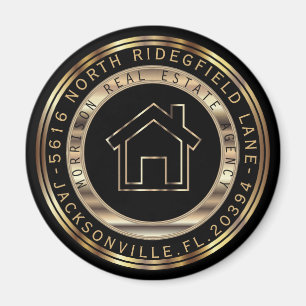 Íman Design do Realer Dourado e Negro