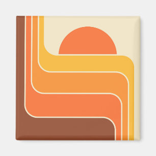 Íman Design do Sol Geométrico Retro