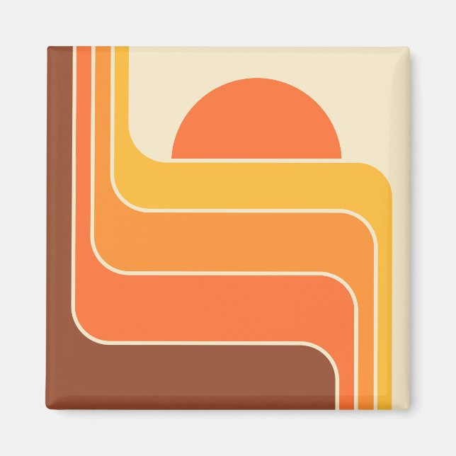 Íman Design do Sol Geométrico Retro (Frente)