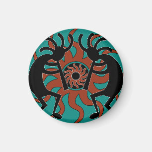 Íman Design do sudoeste Kokopelli de turquesa