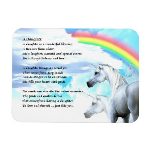 Íman Design do unicórnio - ímã do poema da filha
