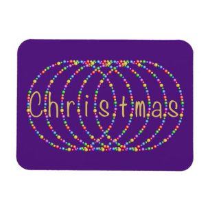 Íman Design Dourado das luzes de Natal no roxo