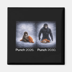 Íman design engraçado de animal meme do soco de macaco