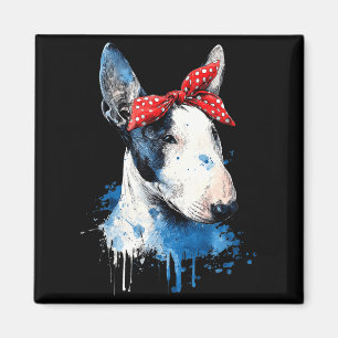 Íman Design engraçado de bull terrier para o dia das mã