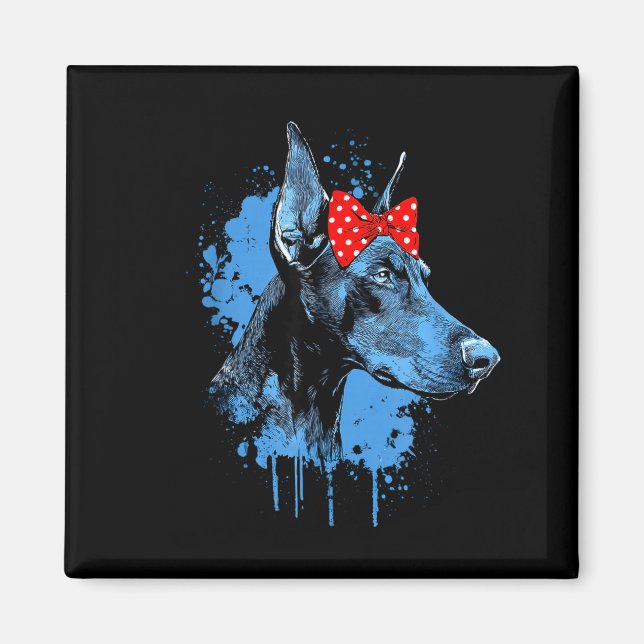 Íman Design engraçado de doberman para amantes de cães  (Frente)