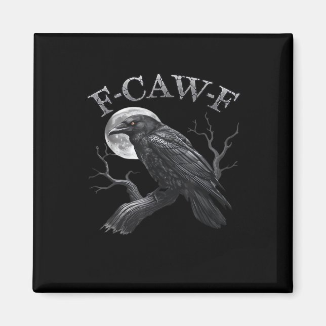Íman Design F-Caw-F Clássico Gótico da Lua Pássaro Resf (Frente)