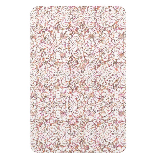 Íman Design floral branco-rosa-claro (Vertical)