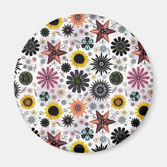 Íman Design floral colorido (Frente)