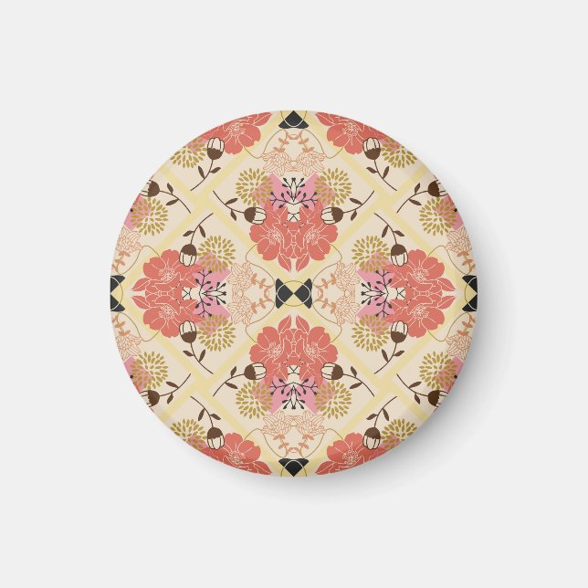 Íman Design Floral de padrão de colheita contínua. (Frente)