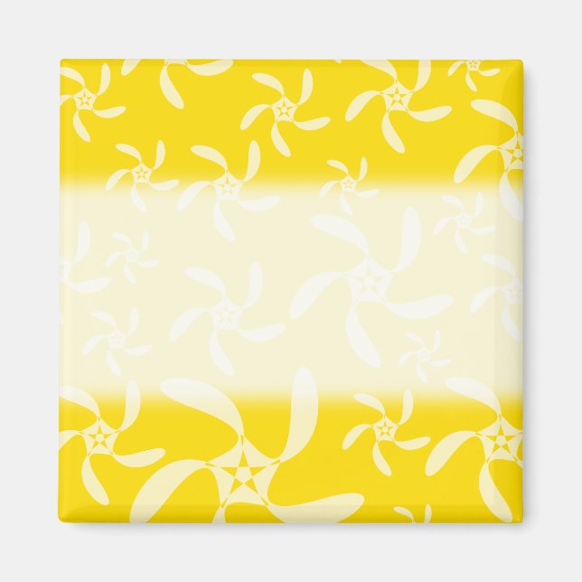 Íman Design Floral de Verão. Amarelo sunny. (Frente)