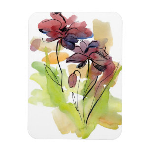 Íman Design floral do verão com abstrato pintado à m