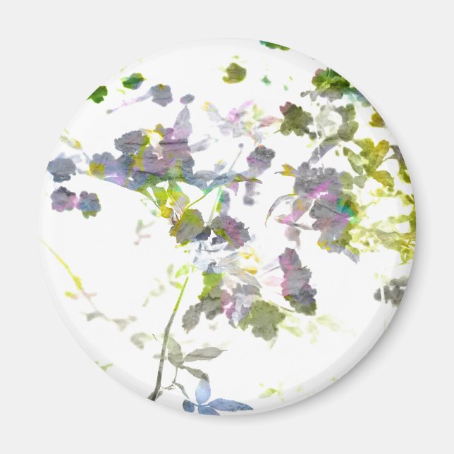 Íman Design floral romântico de cor da água (Frente)