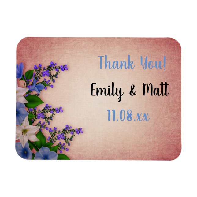 Íman Design Floral Vintage Elegante com texto (Horizontal)