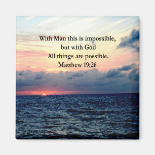 ÍMAN DESIGN FOTO MOTIVATIVO DE MATTHEW 19:26