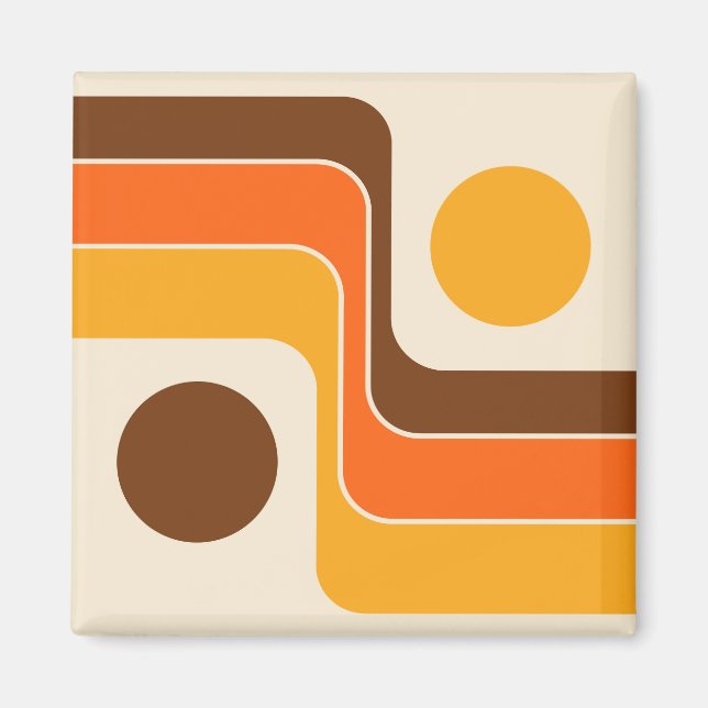 Íman Design Geométrico Estilo Retro Mod dos Anos 70 (Frente)