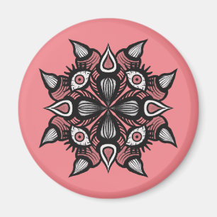 Íman Design Gótico de Bruxa de de Pastel - Monstro Rosa