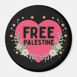 Íman design gráfico cardíaco rosa-giro-palestiniano