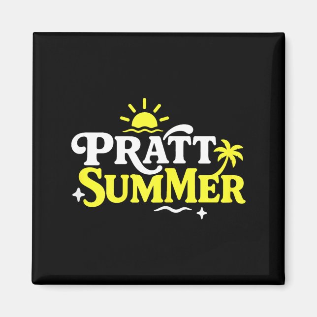Íman Design Gráfico Divertido de Verão Pratt (Frente)