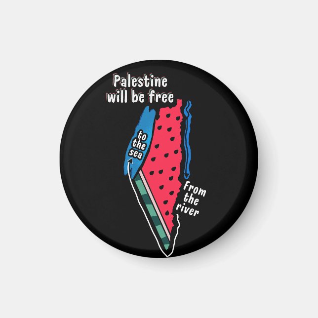 Íman design gráfico do mapa de melancia da palestina co (Frente)