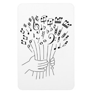Íman Design gráfico: flores de notas musicais -