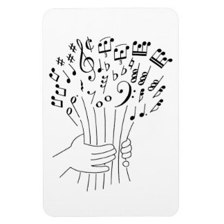 Íman Design gráfico: flores de notas musicais -