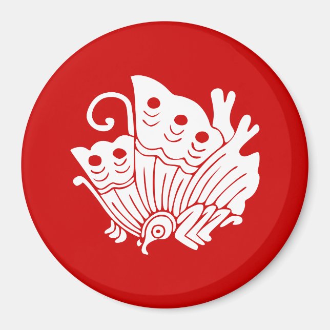 Íman Design Kamon Japonês de Borboleta Asiática (Frente)